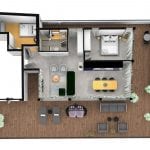 Carmel Market Two Bedroom Sea View Penthouse - layout
