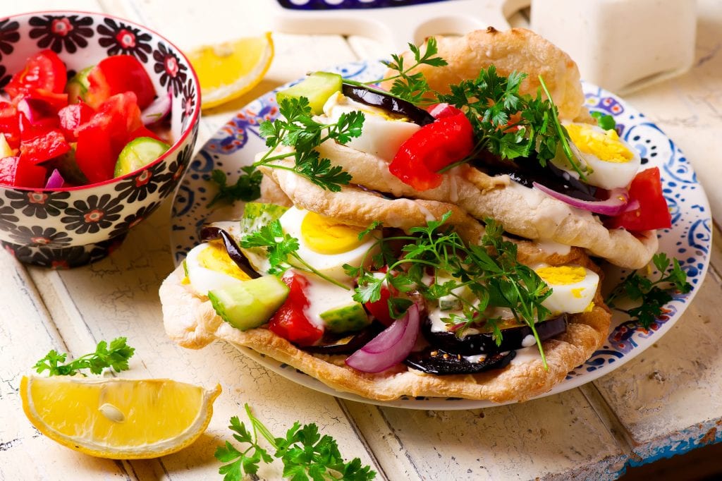 Pita sabich sandwich.